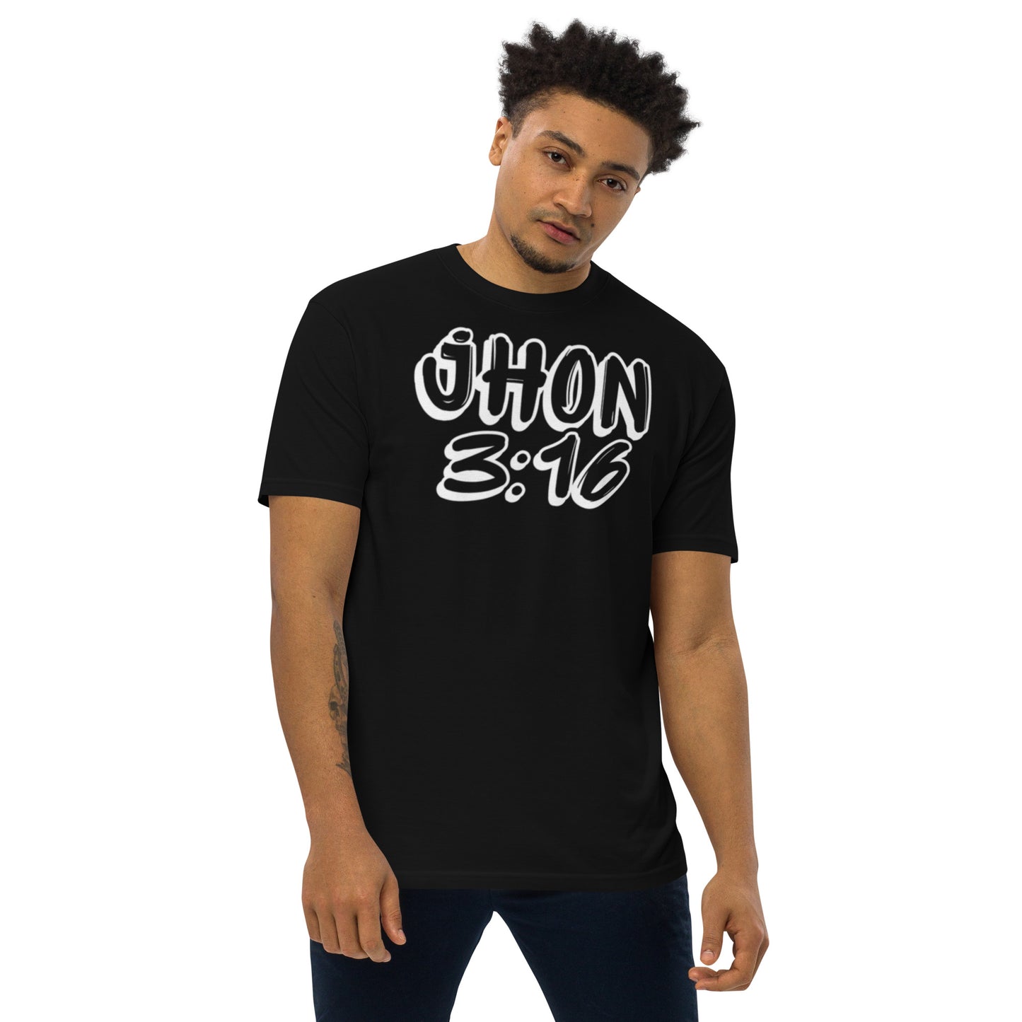 Jhon 3:16 Men’s premium heavyweight tee