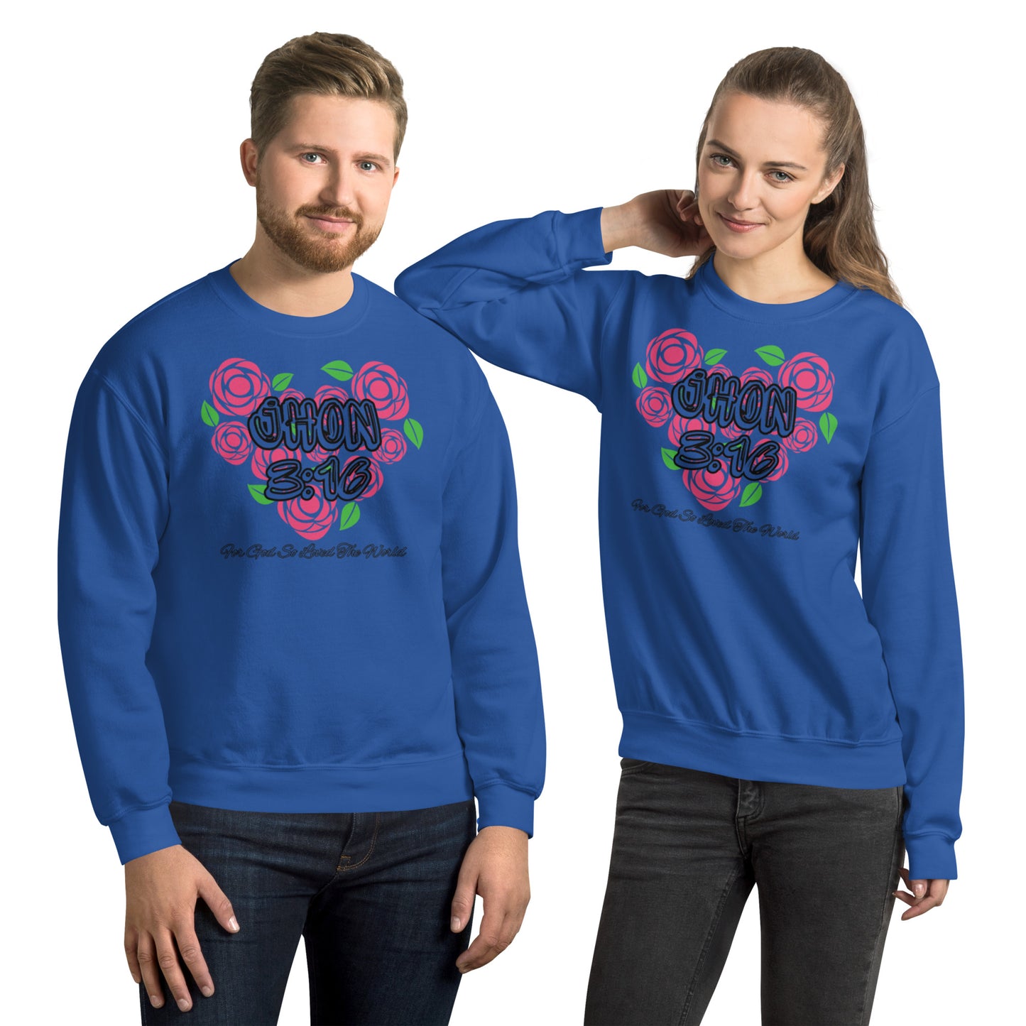 Jhon 3:16  Pink Heart Unisex Sweatshirt