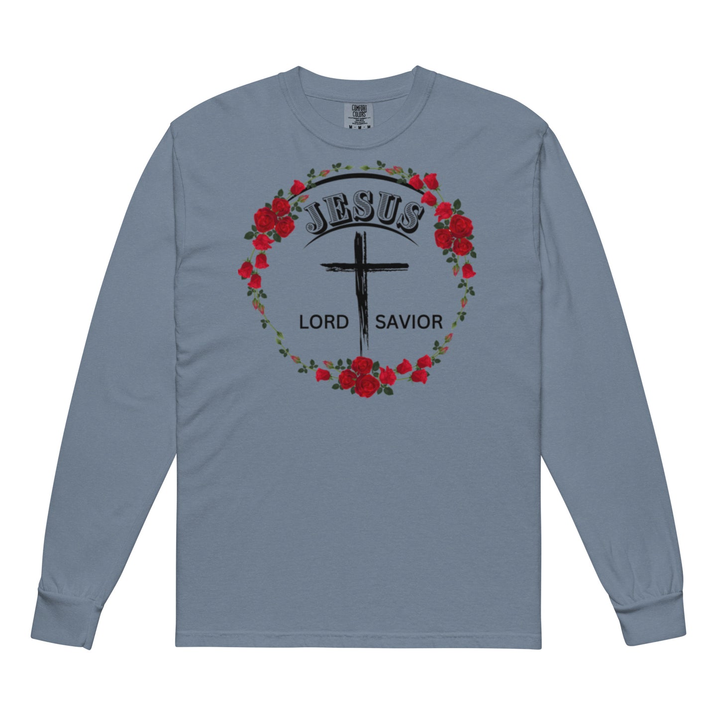 Jesus Lord Savior Garment-dyed heavyweight long-sleeve shirt